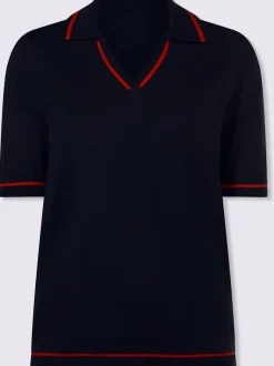 Pull polo col polo avec encolure en v