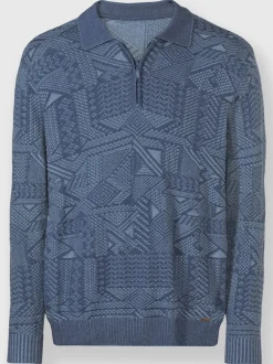 Pull polo tricot jacquard de qualité