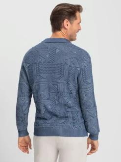 Pull polo tricot jacquard de qualité