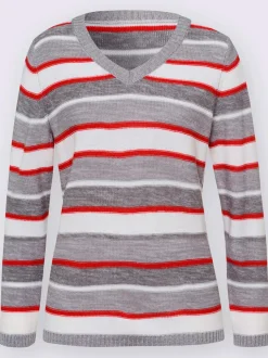 Pull à rayures maille perlée attrayante
