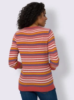 Pull à rayures motif ajouré léger