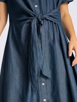 Robe en jean superbe aspect cache-cœur