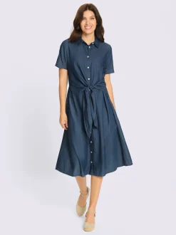 Robe en jean superbe aspect cache-cœur