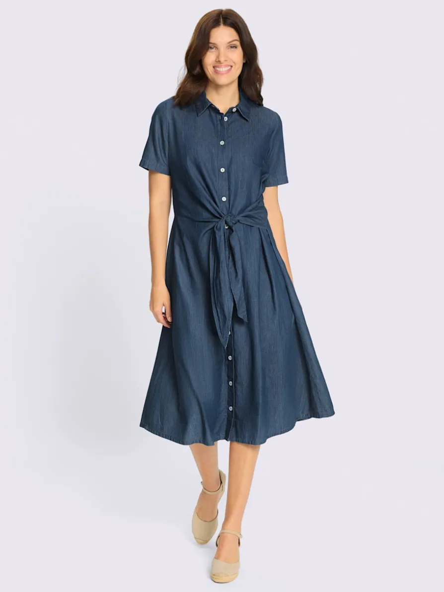 Robe en jean superbe aspect cache-cœur