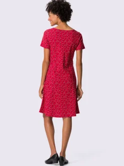 Robe en jersey encolure ronde passepoilée