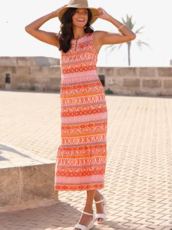 Robe en jersey motif ethnique tendance