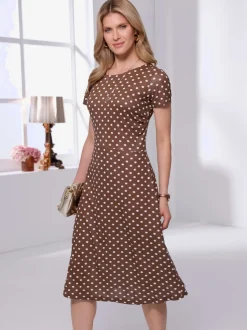 Robe en jersey motif à pois tendance