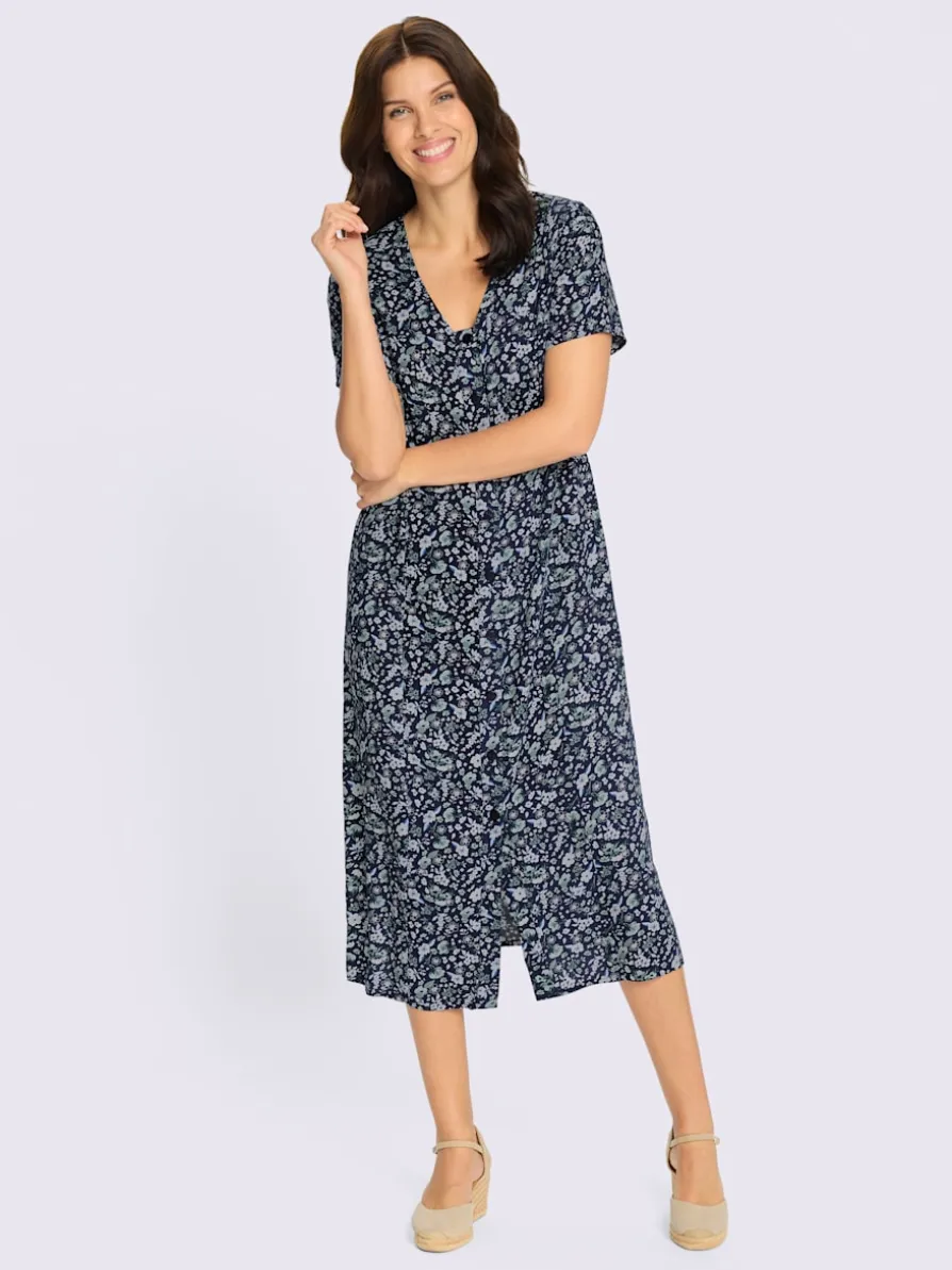 Robe tissée encolure v tendance