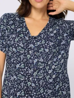 Robe tissée encolure v tendance