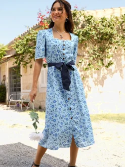 Robe traditionnelle patte de boutonnage sur toute la longueur