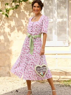 Robe traditionnelle patte de boutonnage sur toute la longueur