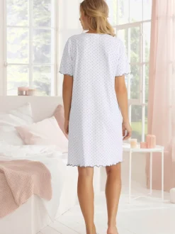 Robe t-shirt pour la nuit motifs délicats