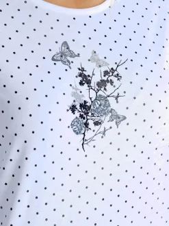 Robe t-shirt pour la nuit motifs délicats