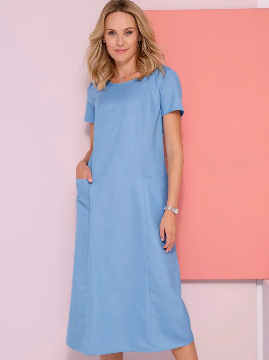 Robe évasée imitation lin