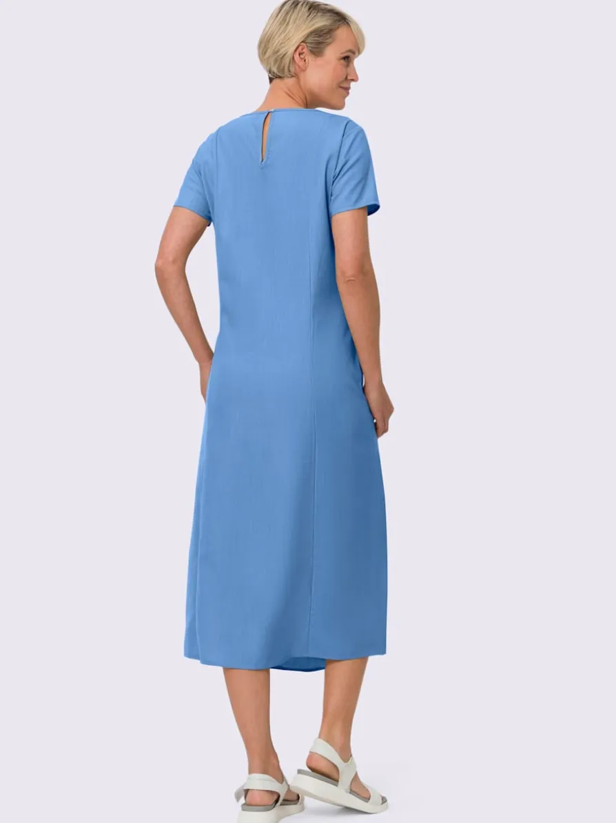 Robe évasée imitation lin