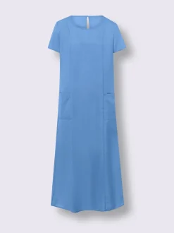 Robe évasée imitation lin