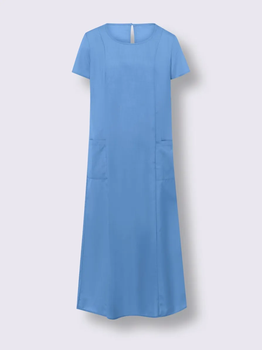 Robe évasée imitation lin