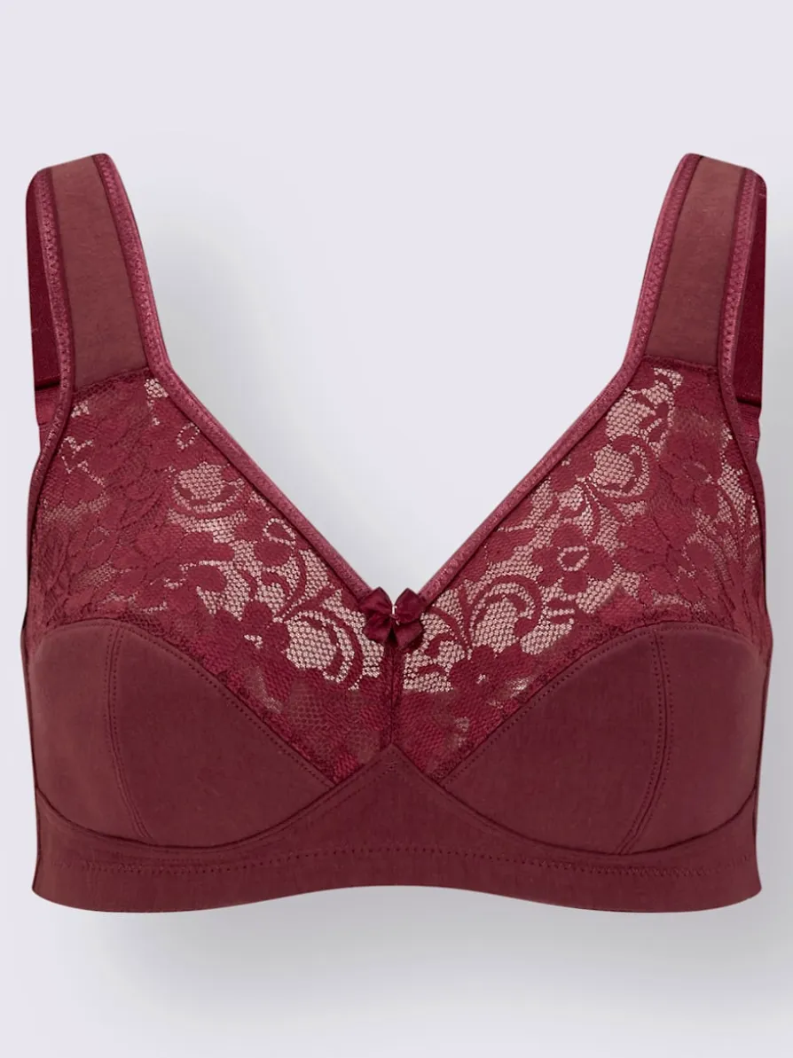 Soutien-gorge avec dentelle intégrée et petit nœud