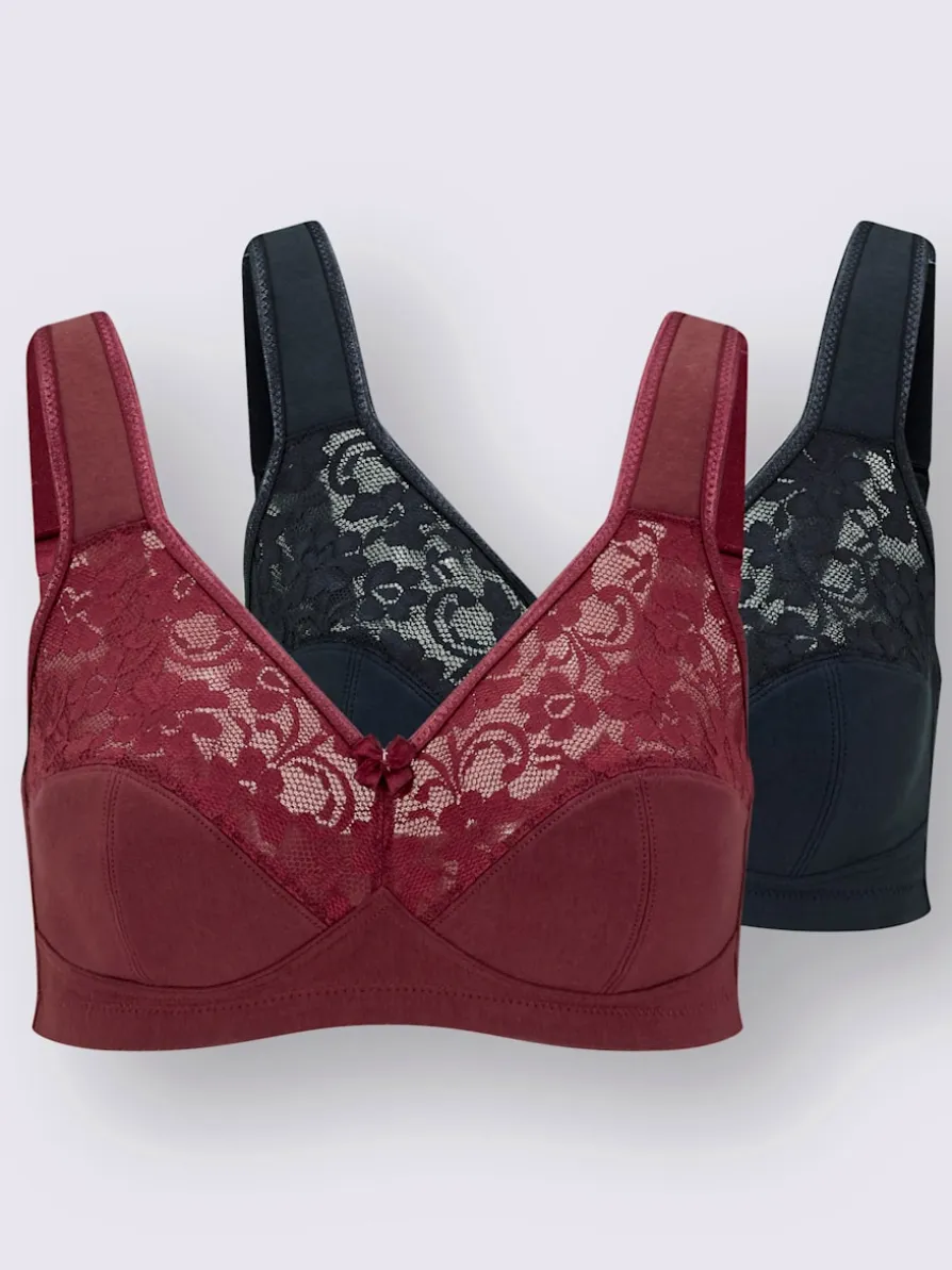 Soutien-gorge avec dentelle intégrée et petit nœud
