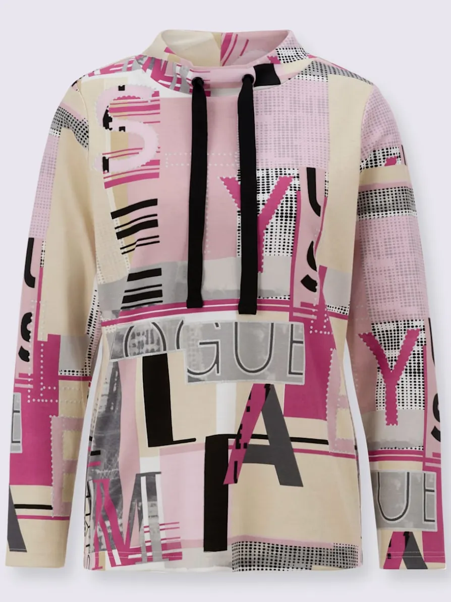 Sweatshirt imprimé transfert couleur argenté