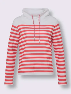 Sweatshirt large col roulé avec lien à nouer