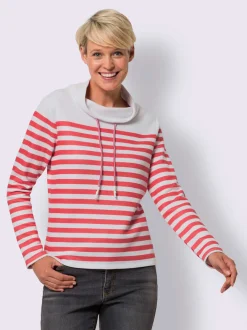 Sweatshirt large col roulé avec lien à nouer