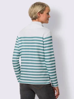 Sweatshirt large col roulé avec lien à nouer