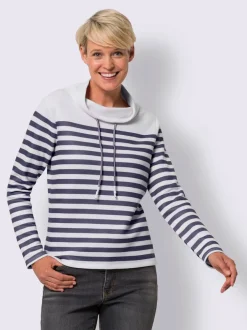 Sweatshirt large col roulé avec lien à nouer