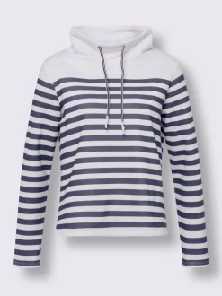 Sweatshirt large col roulé avec lien à nouer