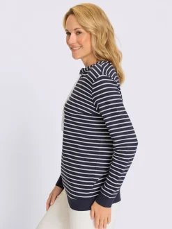 Sweatshirt lien à nouer, œillets à l'encolure