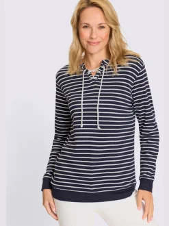Sweatshirt lien à nouer, œillets à l'encolure