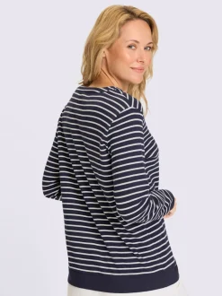 Sweatshirt lien à nouer, œillets à l'encolure