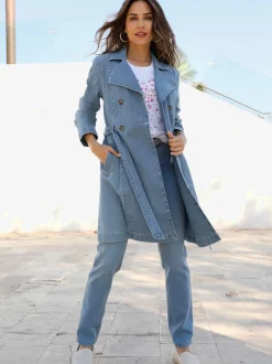 Trench-coat denim doux