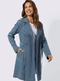 Trench-coat denim doux