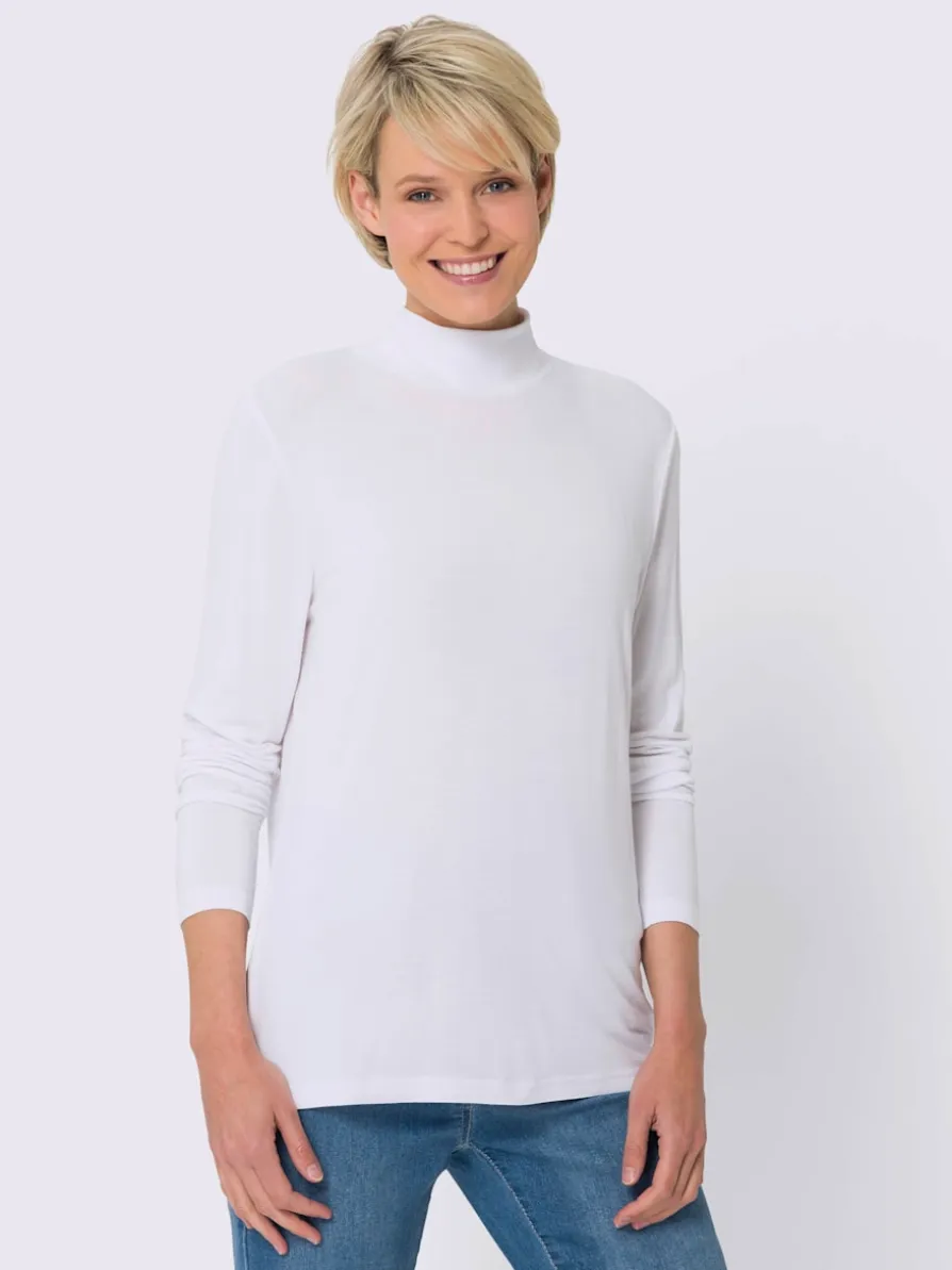T-shirt à col montant viscose douce et fluide