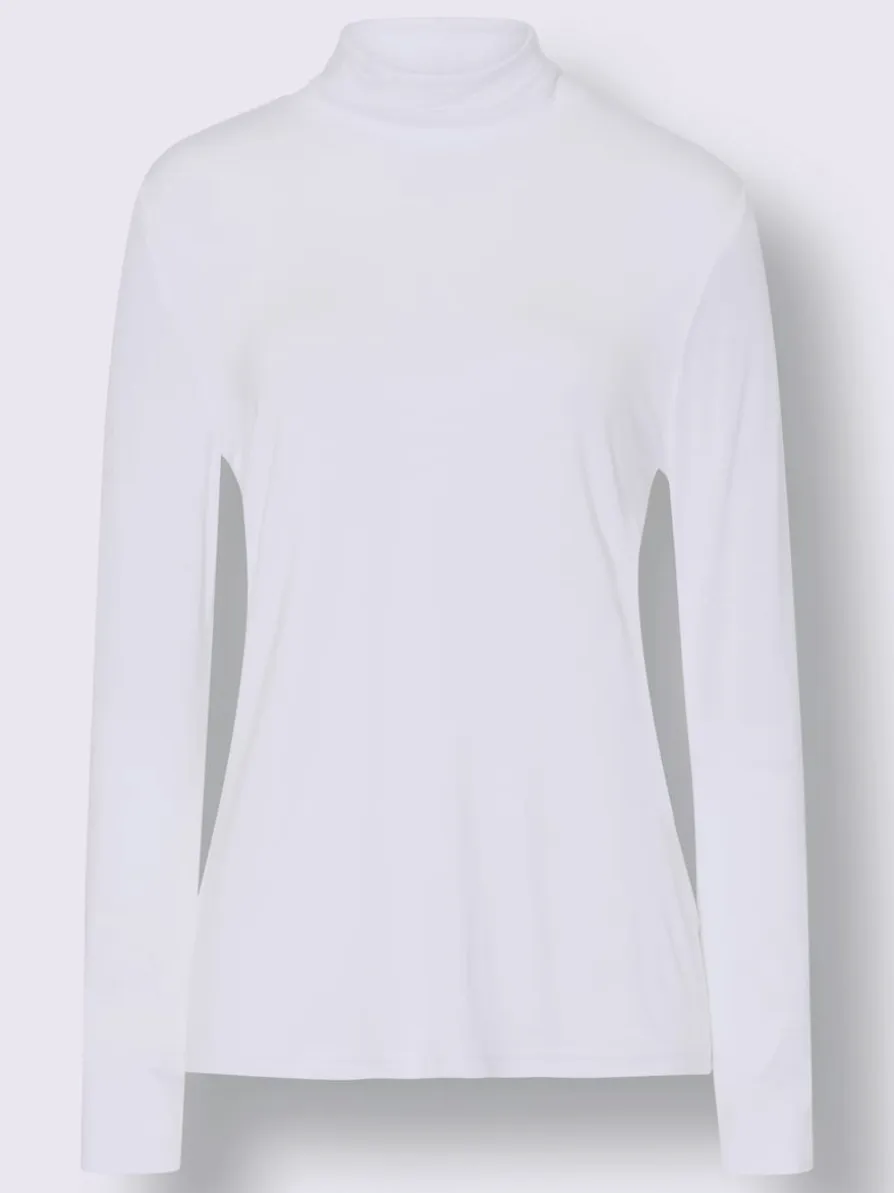 T-shirt à col montant viscose douce et fluide