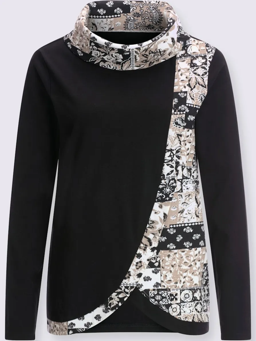 T-shirt col roulé grand col roulé