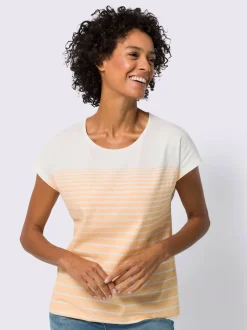 T-shirt à encolure ronde coupe décontractée aux épaules