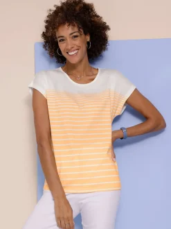 T-shirt à encolure ronde coupe décontractée aux épaules