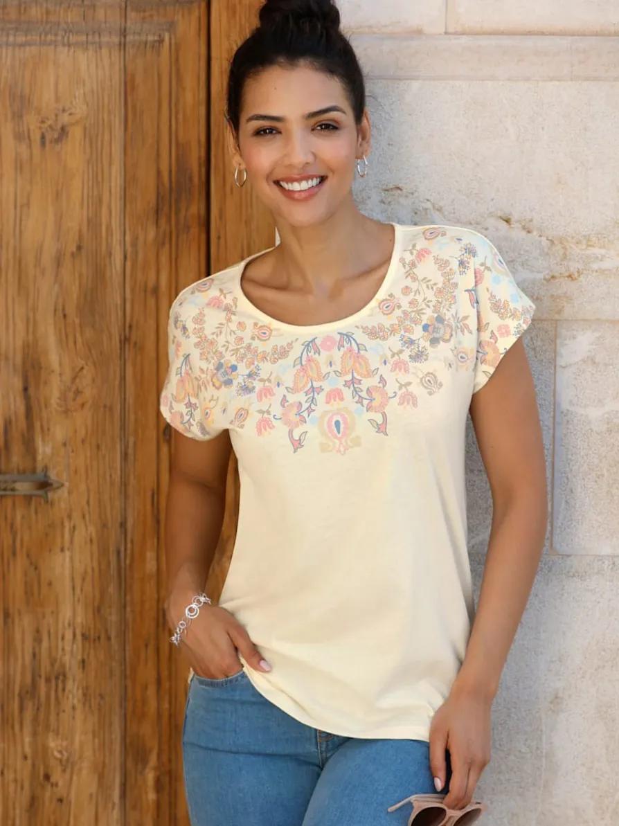 T-shirt à encolure ronde imprimé