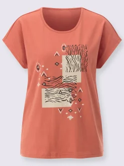 T-shirt à encolure ronde imprimé ethnique mode