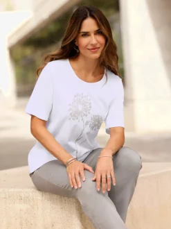 T-shirt à encolure ronde imprimé floral
