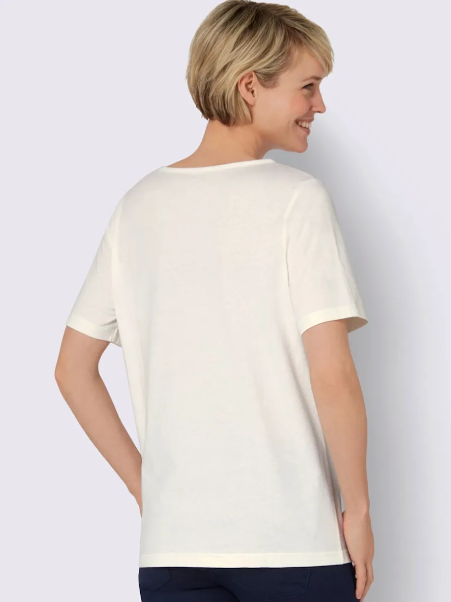 T-shirt à encolure ronde joli imprimé à l'encolure