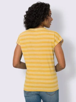 T-shirt à encolure ronde joli motif à rayures
