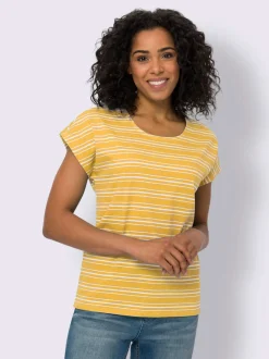 T-shirt à encolure ronde joli motif à rayures