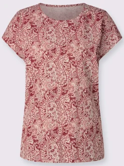 T-shirt à encolure ronde élégant imprimé paisley