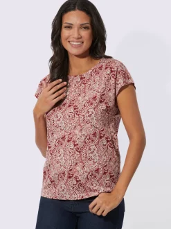 T-shirt à encolure ronde élégant imprimé paisley