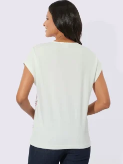T-shirt à encolure ronde mancherons tendance