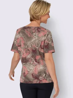 T-shirt à encolure ronde motifs divers