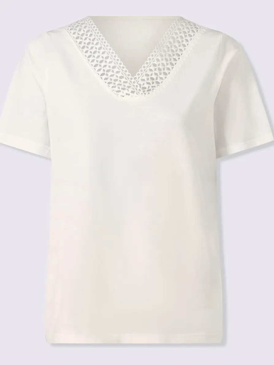 T-shirt en dentelle jolie dentelle sur l'encolure